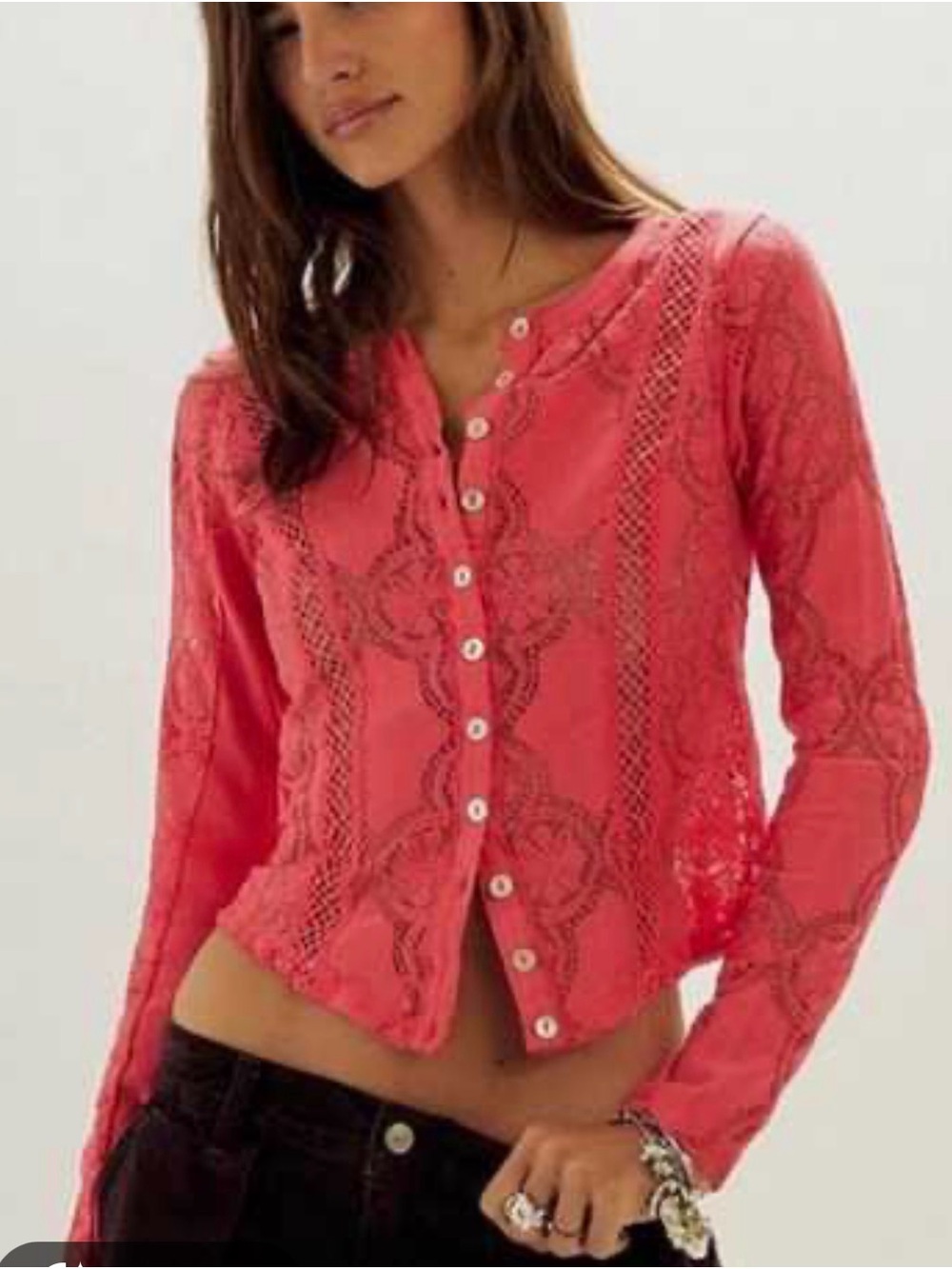 Free People Jae Knit Top- Red